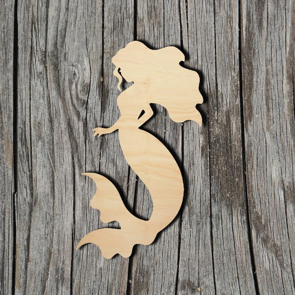 Mermaid Shape -  Laser Cut Unfinished Wood Cutout Shapes - Always check sizes and measure