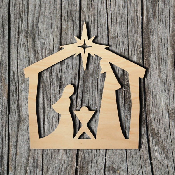 Nativity Scene -  Laser Cut Unfinished Wood Cutout Shapes - Always check sizes and measure