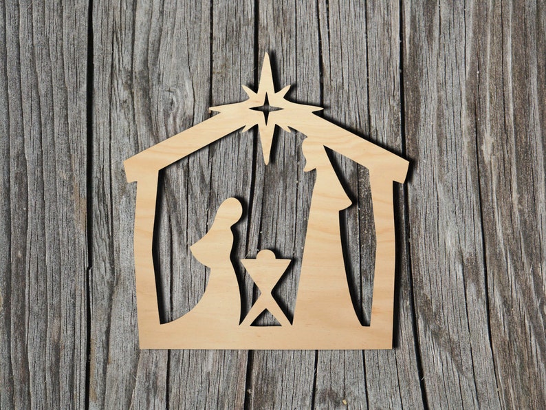 Nativity Scene Multiple Sizes Laser Cut Unfinished Wood Etsy