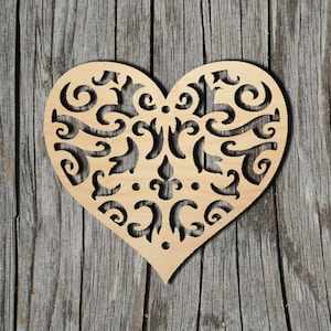 Heart Shape -  Laser Cut Unfinished Wood Cutout Shapes - Always check sizes and measure