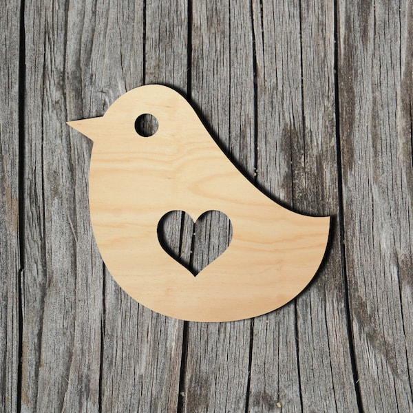 Love Bird -  Laser Cut Unfinished Wood Cutout Shapes - Always check sizes and measure