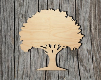 Oak Tree Shape -  Laser Cut Unfinished Wood Cutout Shapes - Always check sizes and measure