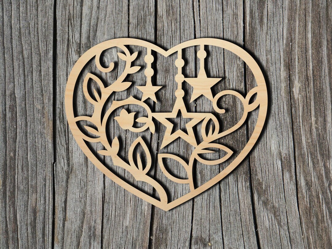 Heart Shape Laser Cut Unfinished Wood Cutout Shapes Always Check Sizes