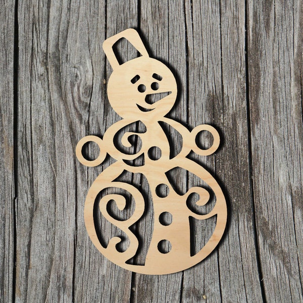 Snowman -  Laser Cut Unfinished Wood Cutout Shapes - Always check sizes and measure