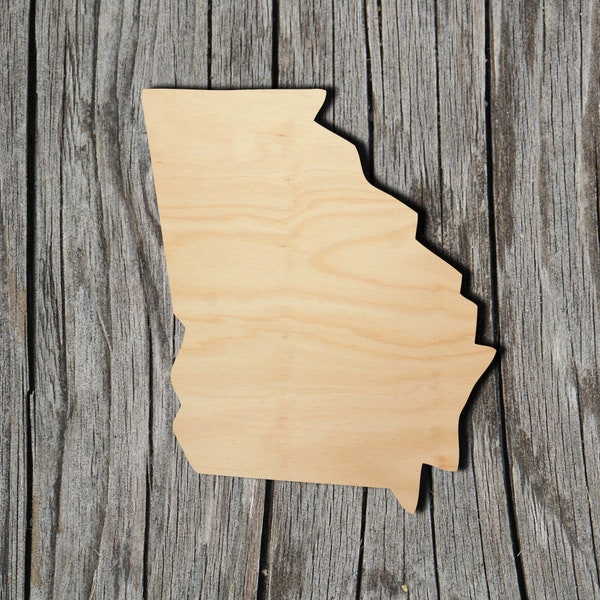 Georgia State -  Laser Cut Unfinished Wood Cutout Shapes - Always check sizes and measure