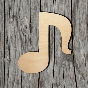 Music Note -  Laser Cut Unfinished Wood Cutout Shapes - Always check sizes and measure