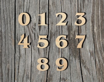 Numbers 0-9 - Laser Cut Unfinished Wood Cutout Shapes - Always check sizes and measure