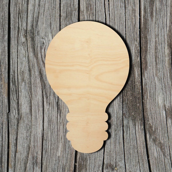 Light bulb -  Laser Cut Unfinished Wood Cutout Shapes - Always check sizes and measure