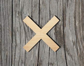 X - Controller Button -  Laser Cut Unfinished Wood Cutout Shapes - Always check sizes and measure