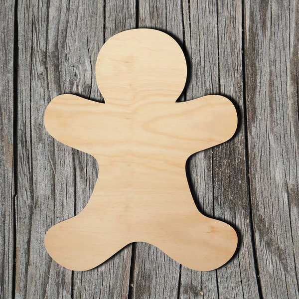 Gingerbread Man -  Laser Cut Unfinished Wood Cutout Shapes - Always check sizes and measure
