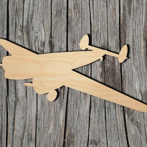 Airplane -  Laser Cut Unfinished Wood Cutout Shapes - Always check sizes and measure