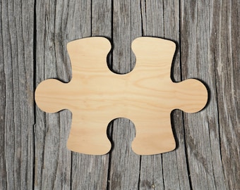 Puzzle Piece -  Non-Interlocking - Laser Cut Unfinished Wood Cutout Shapes - Always check sizes and measure