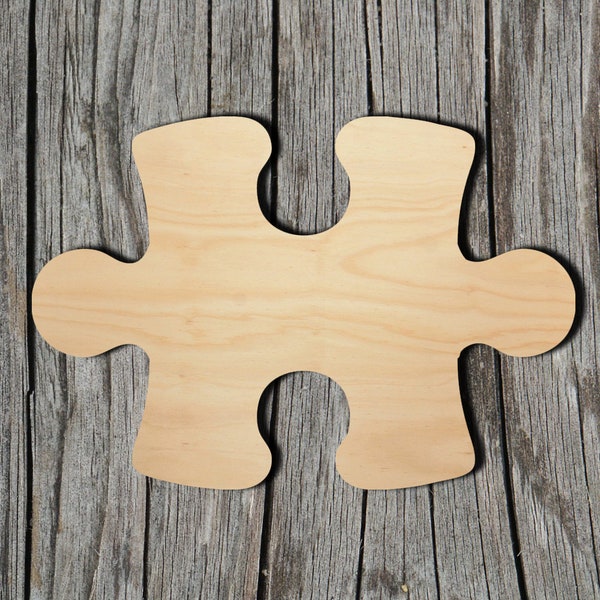 Puzzle Piece -  Non-Interlocking - Laser Cut Unfinished Wood Cutout Shapes - Always check sizes and measure