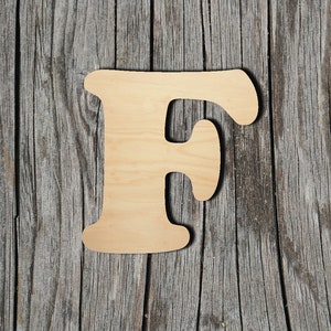 F - Upper case - Letter - Type 1 -  Laser Cut Unfinished Wood Cutout Shapes - Always check sizes and measure