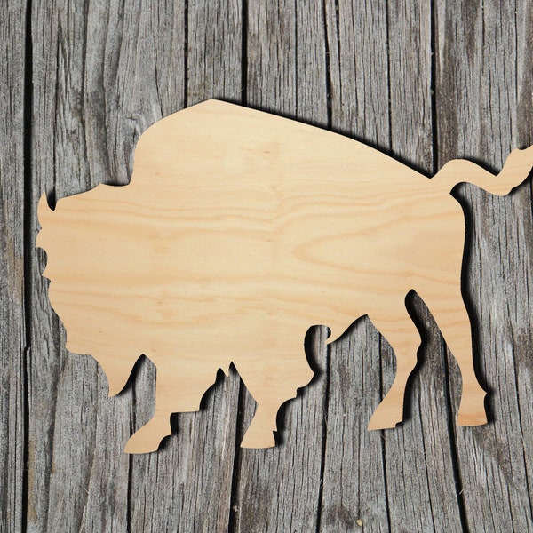 Bison Shape -  Laser Cut Unfinished Wood Cutout Shapes - Always check sizes and measure
