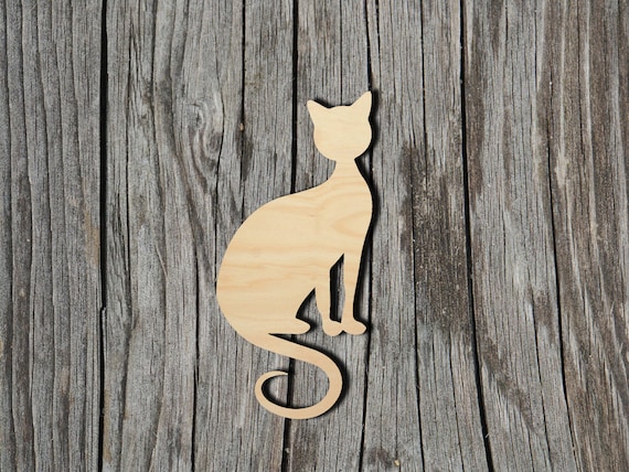 Cat Shape, 3 20, Laser Cut, Unfinished Wood, Cutout Shapes, Wooden
