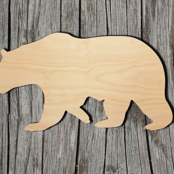 Bear - Wildlife -  Laser Cut Unfinished Wood Cutout Shapes - Always check sizes and measure