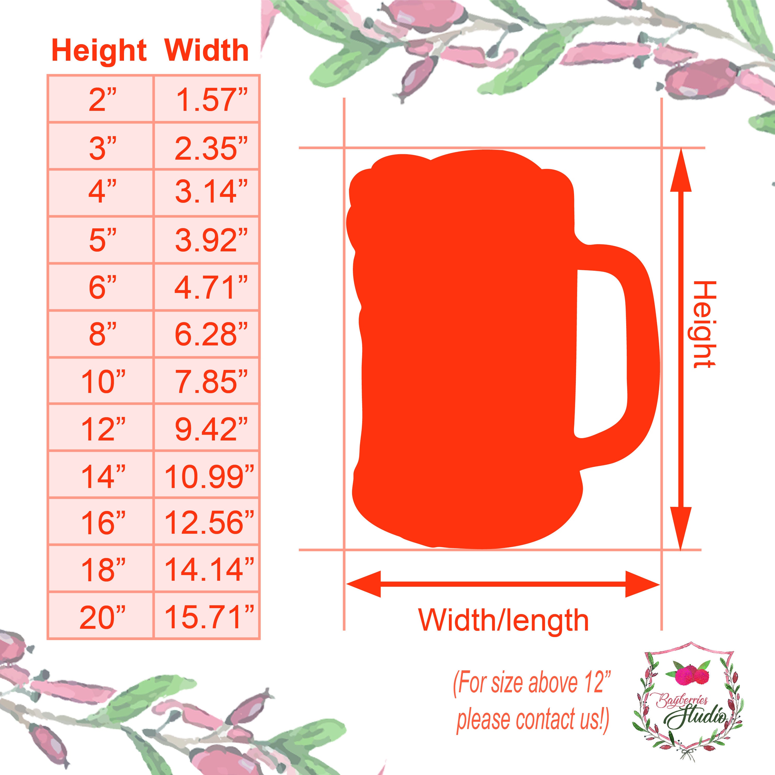 Beer Mug Multiple Sizes Laser Cut Unfinished Wood Cutout Etsy