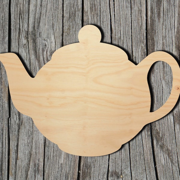 Teapot Shape -  Laser Cut Unfinished Wood Cutout Shapes - Always check sizes and measure