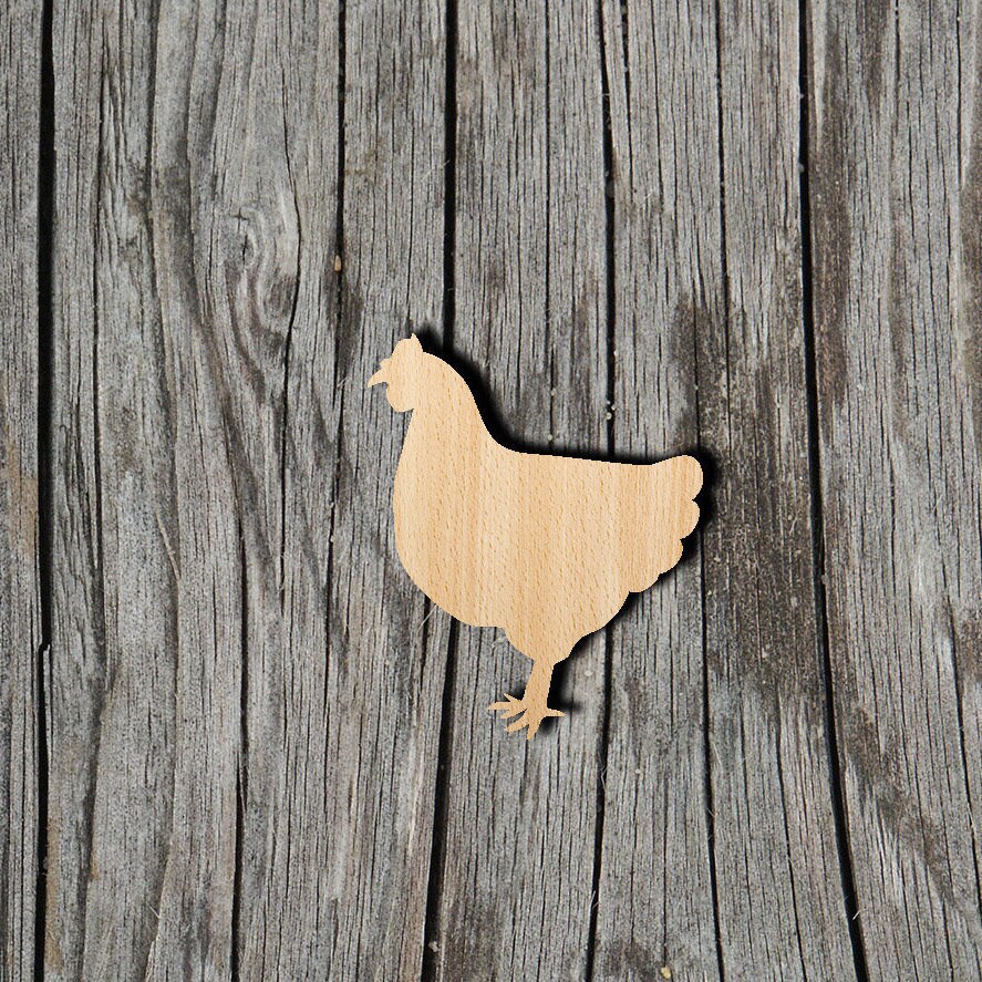 Hen - Chicken -  Laser Cut Unfinished Wood Cutout Shapes - Always check sizes and measure