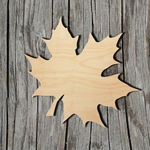Maple Leaf -  Laser Cut Unfinished Wood Cutout Shapes - Always check sizes and measure