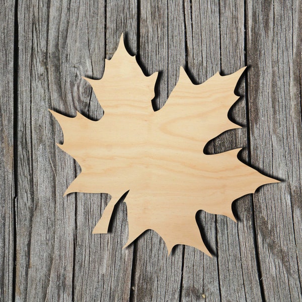 Maple Leaf -  Laser Cut Unfinished Wood Cutout Shapes - Always check sizes and measure