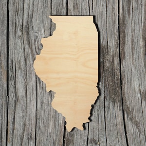 Illinois State -  Laser Cut Unfinished Wood Cutout Shapes - Always check sizes and measure