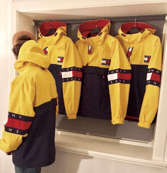 tommy hilfiger red yellow blue windbreaker