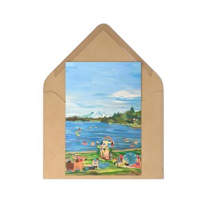 Bord de lac à Coleman Park, jeu de cartes postales
