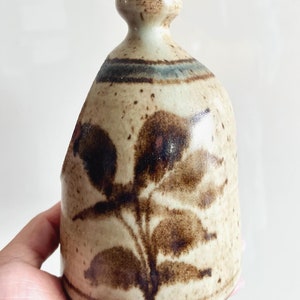 Vintage Ceramic Salt Pig/ Handmade Neutrals Studio Pottery Salt Cellar/ Very Cute Unique Speckled Neutrals Salt Jar image 2