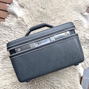 Vintage Samsonite Series 2800 Cosmetic Case/1980’s Black Hard Shell Train Case/Samsonite Profile II Vanity/ Cosmetic Luggage No Keys