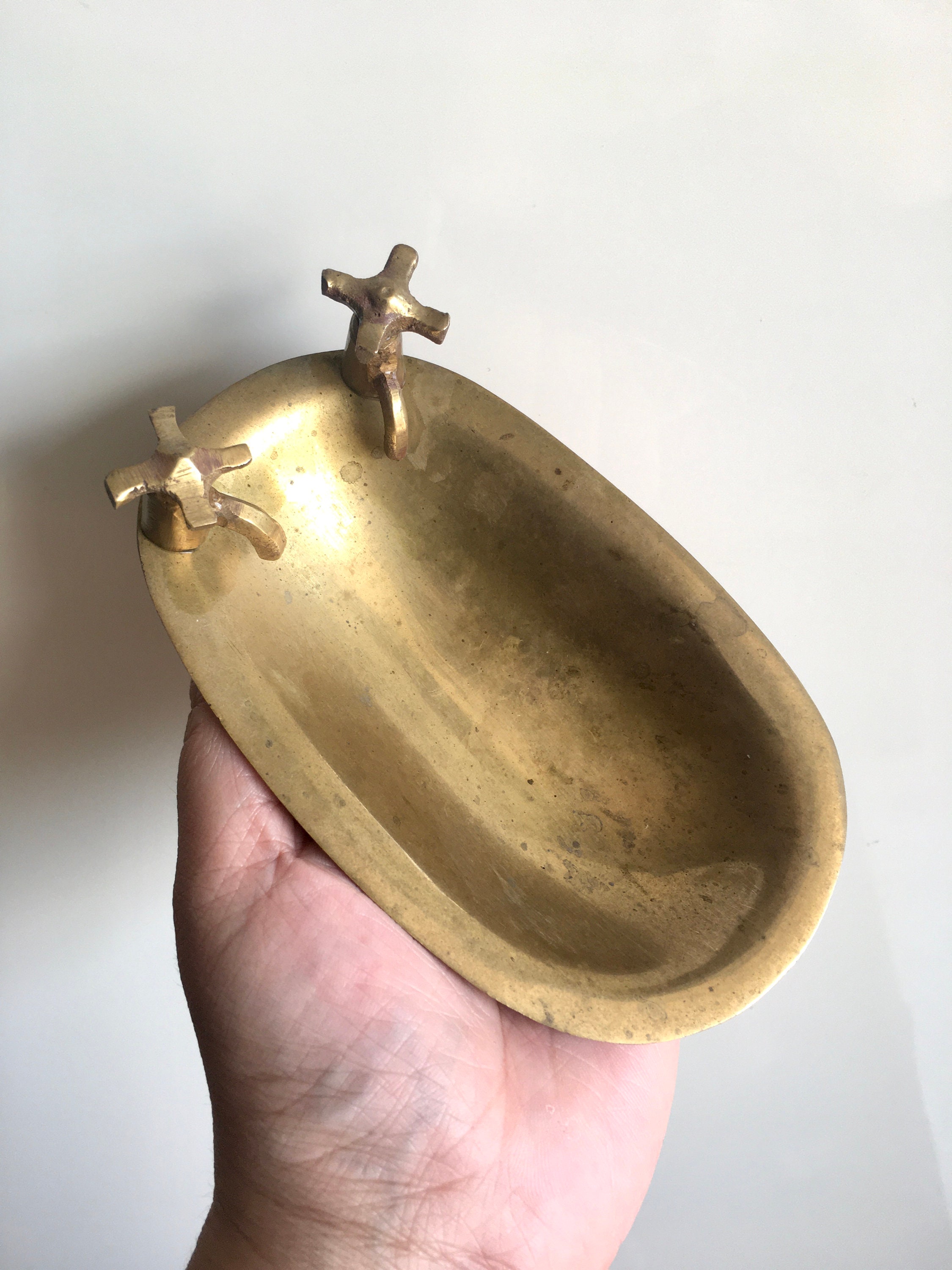 Antique Mini Footed Brass Bathtub With Ornate Details/heavy Etsy