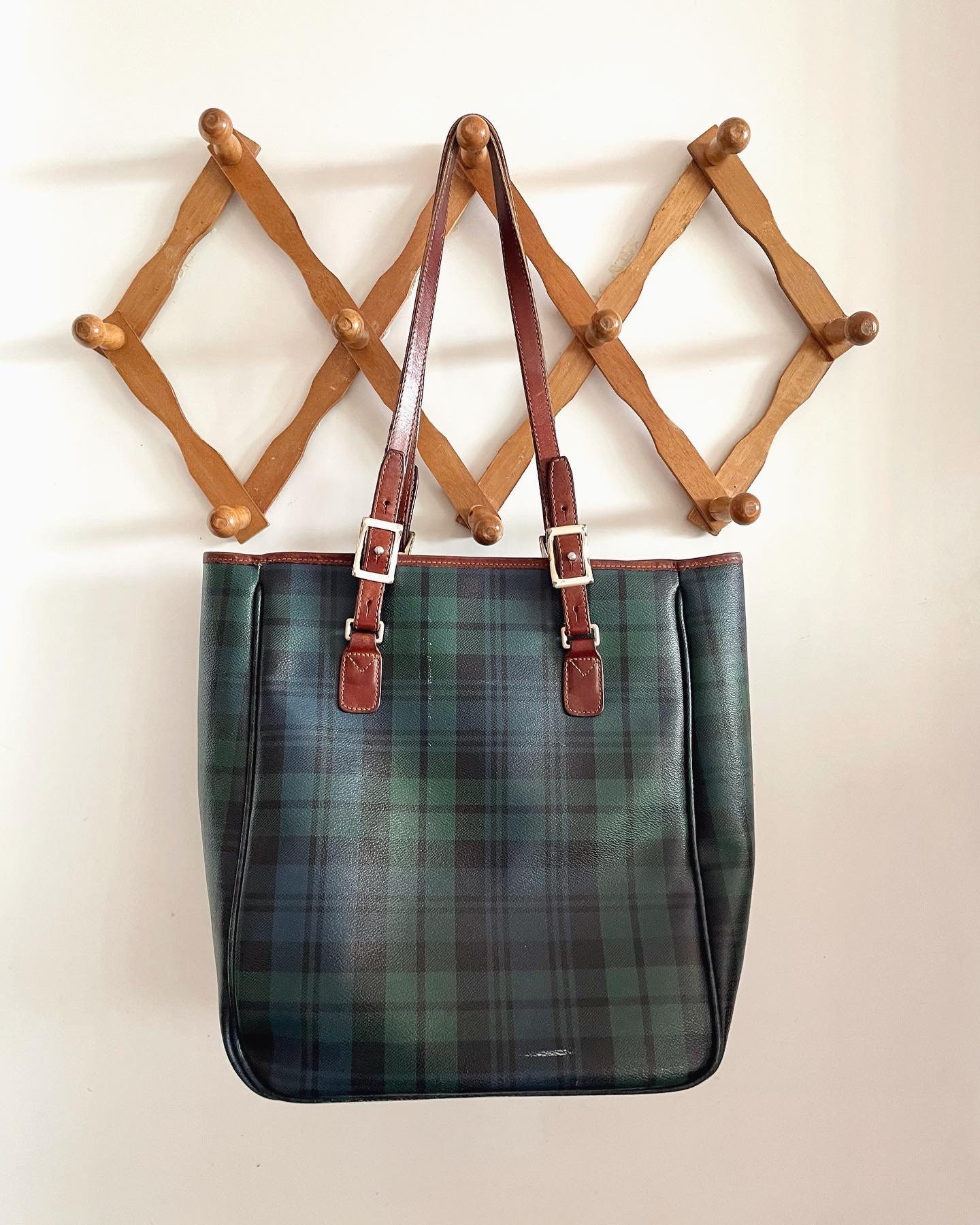 Vintage Polo by Ralph Lauren Tartan Leather Tote/rare 90s - Etsy
