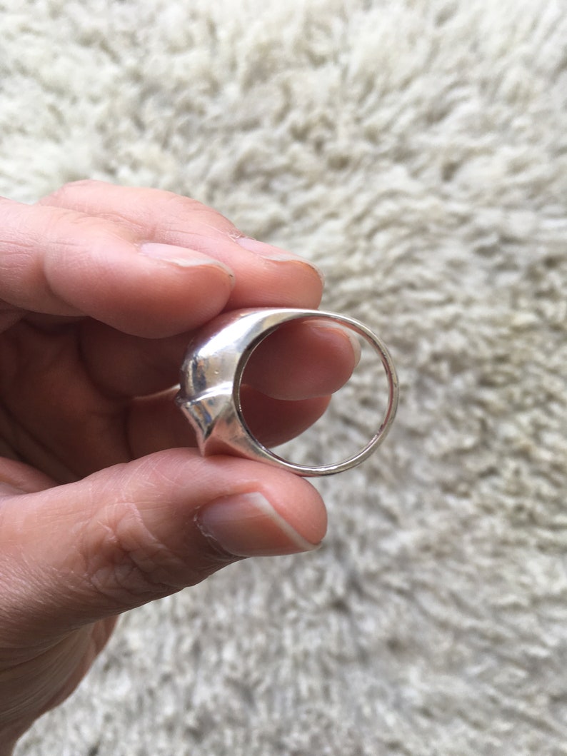 Vintage Modernist Silver Ring US Size 8.5 Chunky 925 Unisex Silver Ring Vintage Austrian Solid Silver Statement Ring