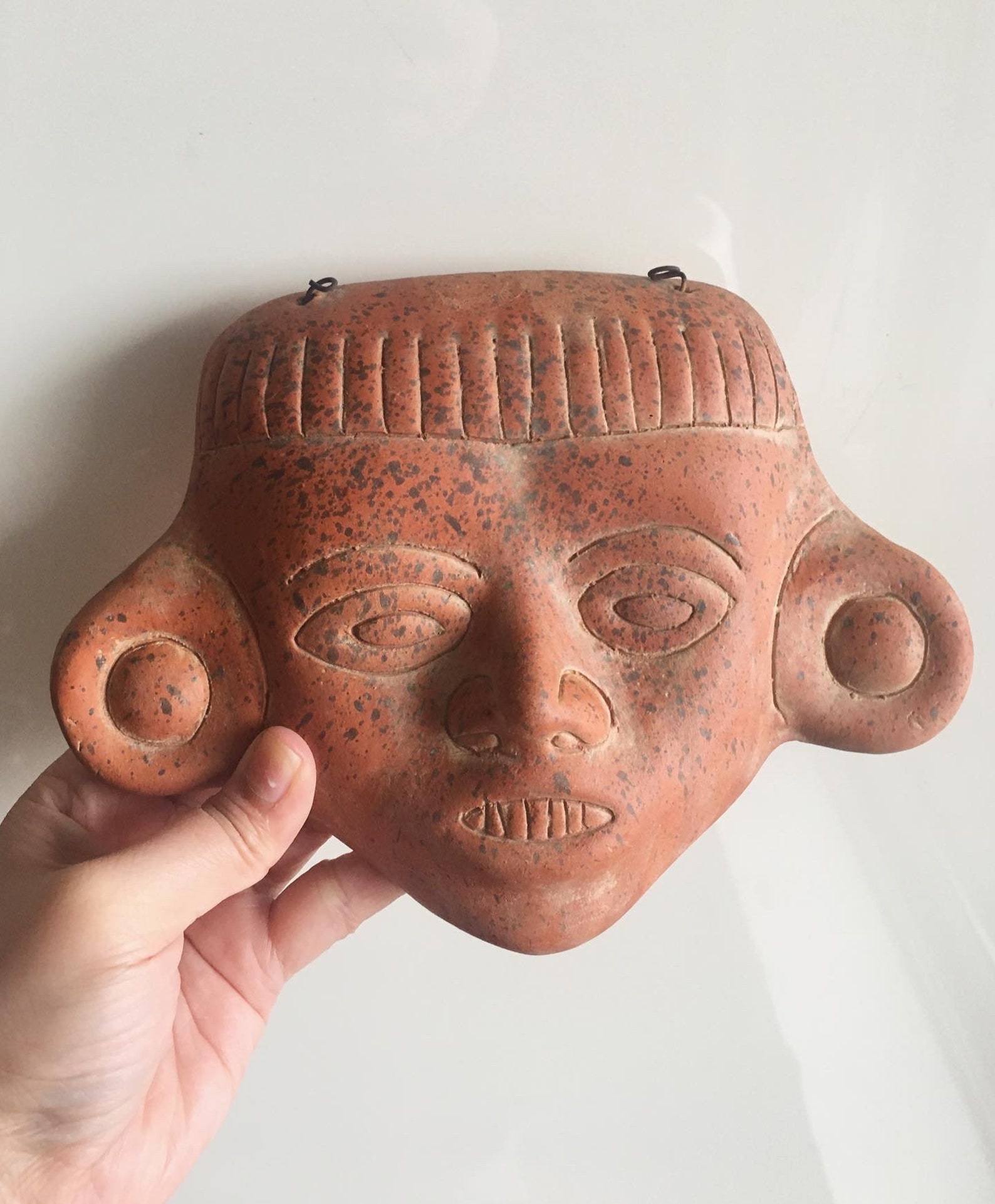Vintage Aztec Clay Mask Sculpture / Handmade Mayan Etsy