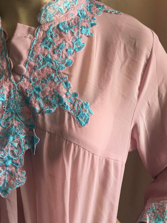 Vintage Sheer Pink Nightgown /1950’s Long Nightie… - image 6