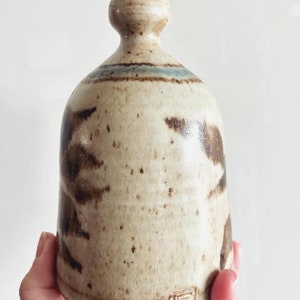 Vintage Ceramic Salt Pig/ Handmade Neutrals Studio Pottery Salt Cellar/ Very Cute Unique Speckled Neutrals Salt Jar image 6