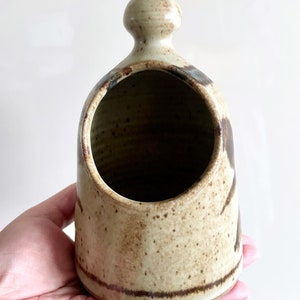Vintage Ceramic Salt Pig/ Handmade Neutrals Studio Pottery Salt Cellar/ Very Cute Unique Speckled Neutrals Salt Jar image 8