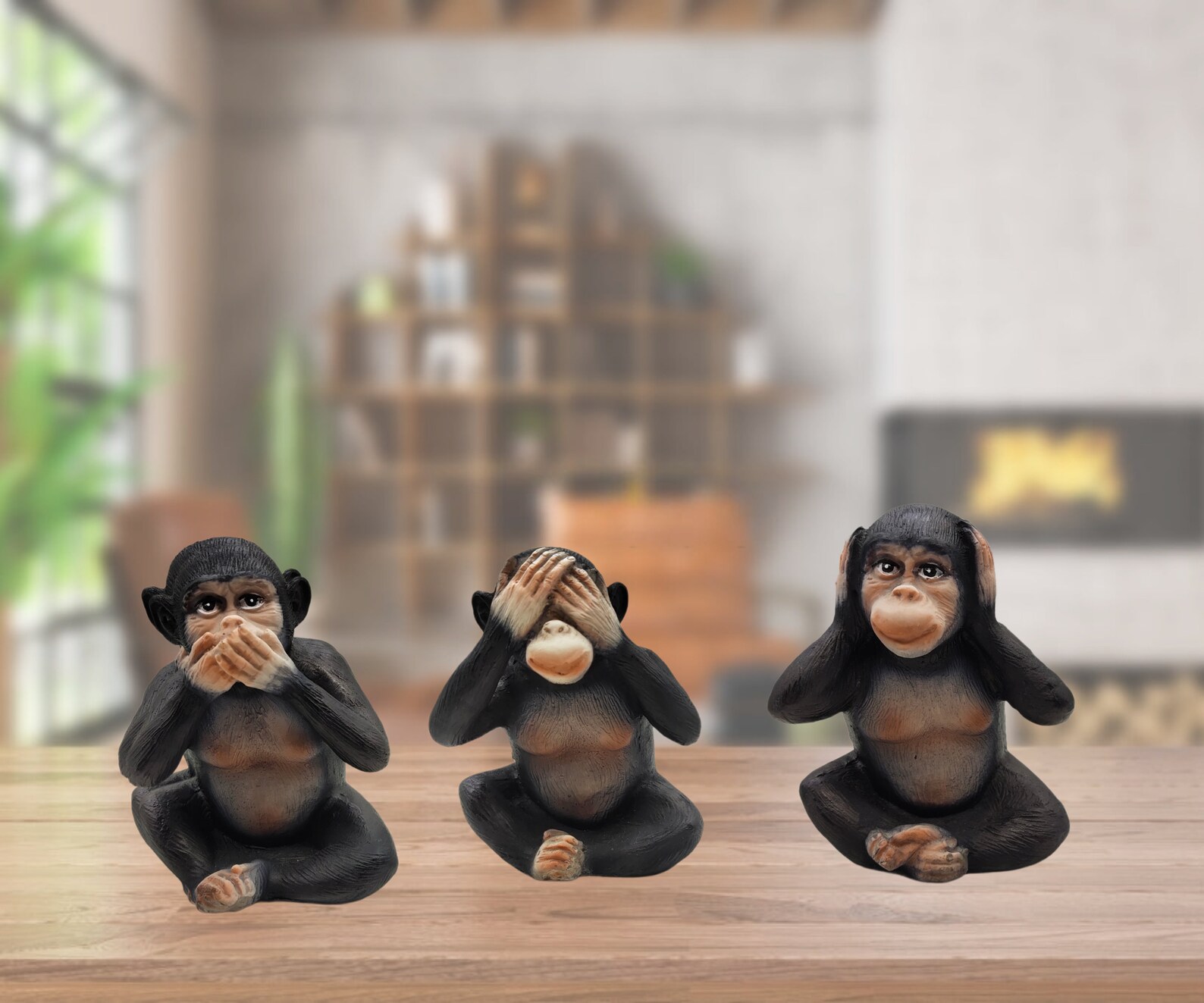 3 Wise Monkeys Set Home Decor Showpiece for Living Room Etsy