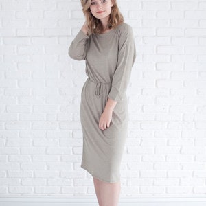 Cotton dress for woman with long sleeves, fall dress