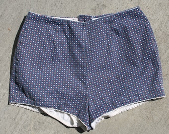 Cotton 1960's blue lined swimsuit bottom.