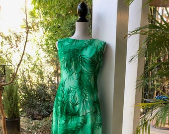 1960's Pr's Closet original honolulu made emerald green cotton maxi dress