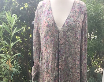 Sheer 1990's floral Boho duster