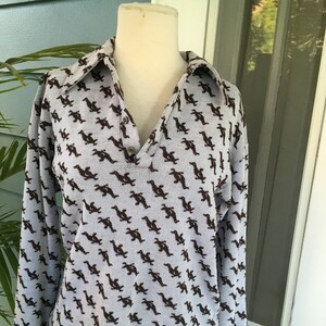 1970&#39;s big collar heritage polo sweater w ducks!