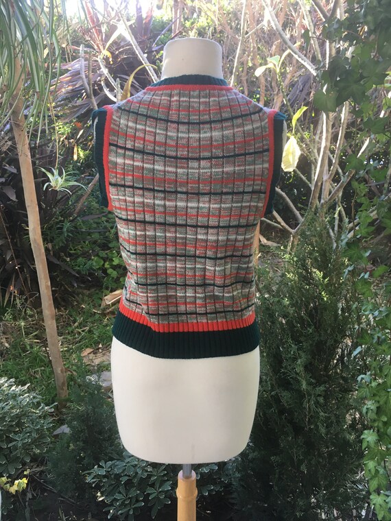 70s Wool Wrap Sweater Vest L