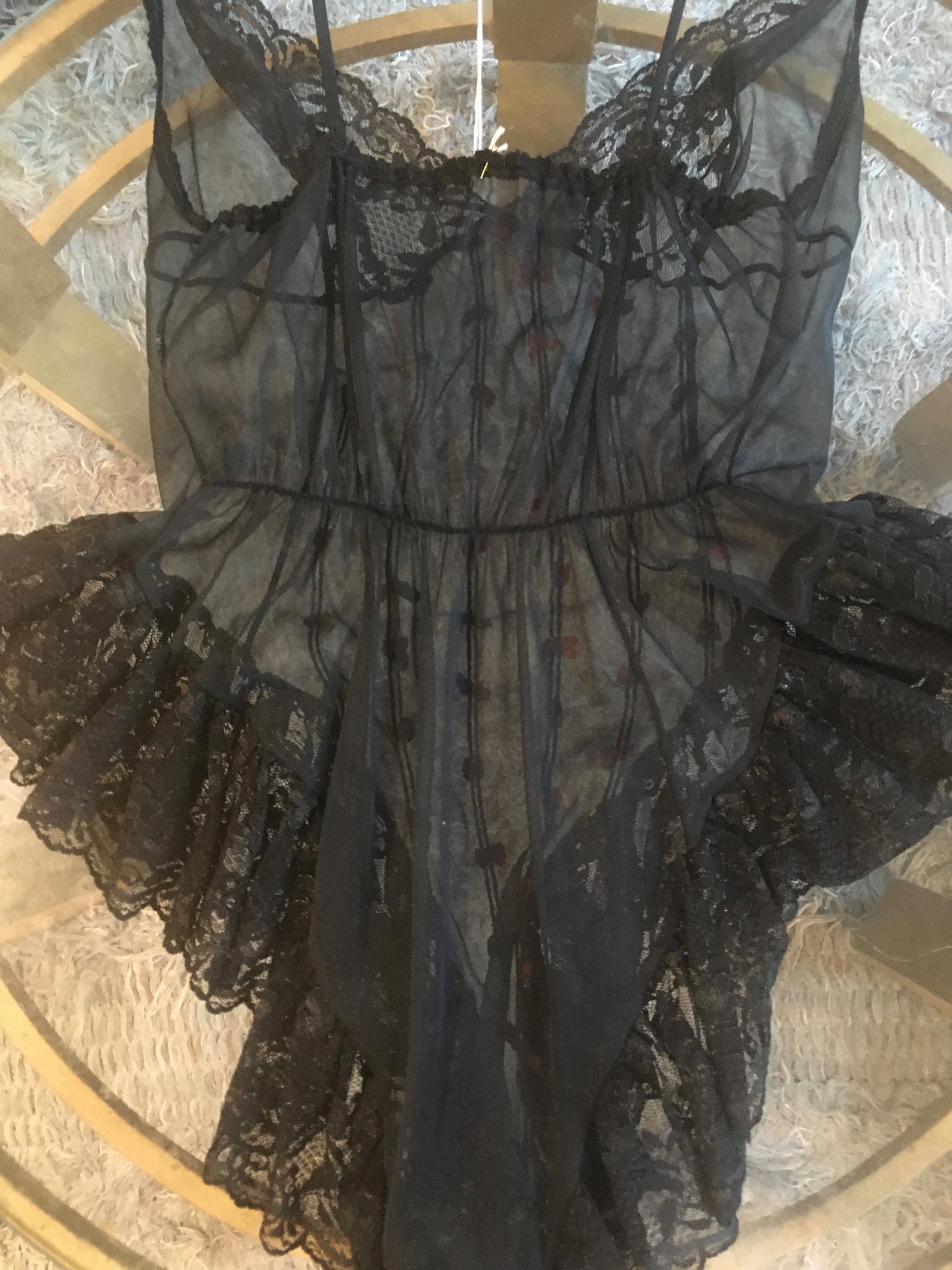 Vintage Sheer Black Teddy
