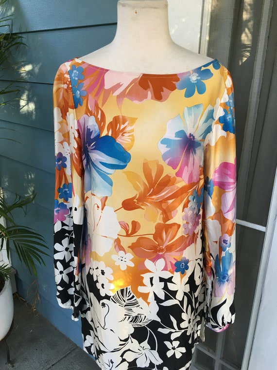 1980s style Cache Floral Silk Dress - image 2