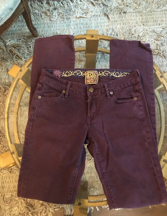 Dark purple skinny jeans top
