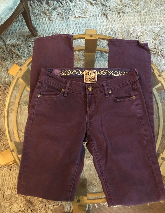 Low rise Rich & Skinny deep purple skinny jeans