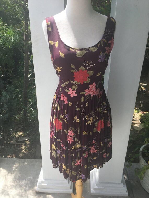 Pretty Plum Floral Fit 'n Flare Knee Length Washable Rayon Dress - Etsy Pretty Plum Floral Fit 'n Flare Knee Length Washable Rayon Dress - Etsy
